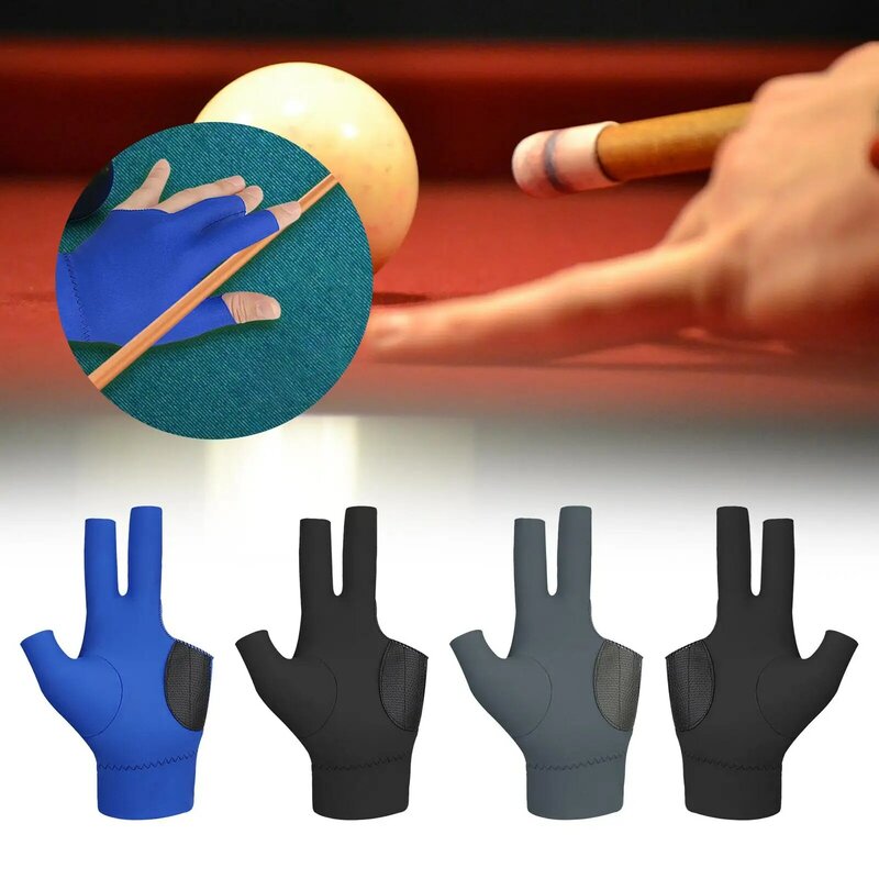 Guante de billar de tres dedos, guantes de dedo separados para piscina