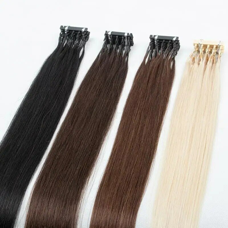 MRS HAIR-extensiones de cabello 6D, cabello humano no Remy 6D2, puntas de Metal invisibles, enlaces de queratina, Micro y pequeño