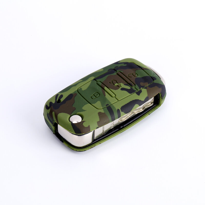 Hoge Kwaliteit Auto-Accessoires Fabrikant Custom Design Camouflage Siliconen Sleutelhoes Siliconen Autosleutel Cover