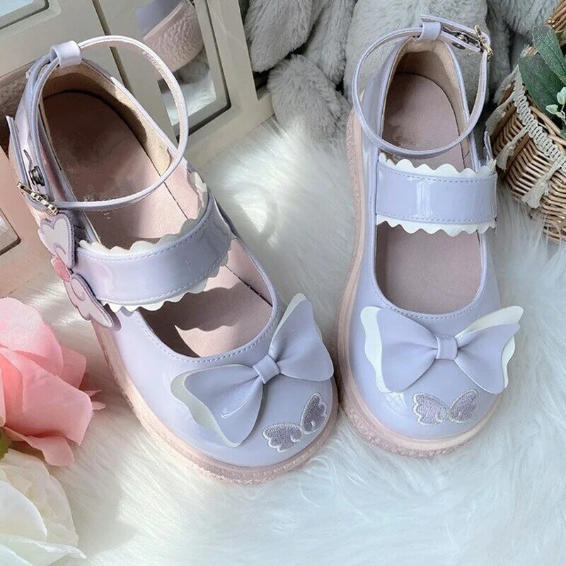 Kaweii Lolita scarpe Sweet Summer Mary Janes donna Flats Patchwork stile giapponese 2022 Fashion Cute Party Jk Shoes for Girls