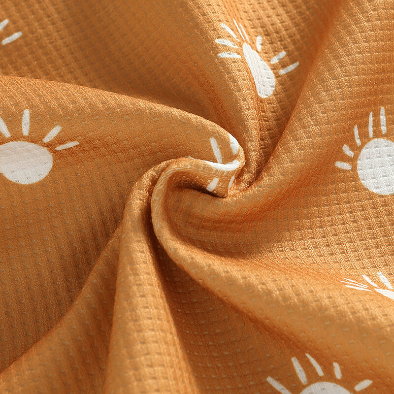 Verão bebê recém-nascido meninas meninos playsuit roupas nova criança infantil waffle sun print em torno do pescoço manga curta macacão