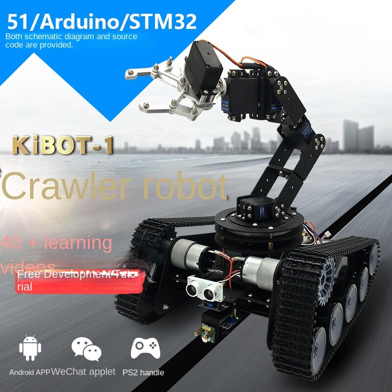 Brazo robótico STM32 6 Dof para competición de coches inteligentes, Kit de robótica educativa con evitación de obstáculos de seguimiento para Arduino y niños, DIY