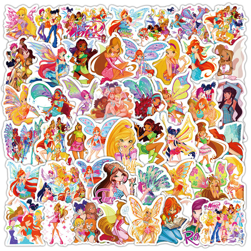 10/30/60PCS Pretty Woman Butterfly Winx Club Stickers Aesthetic Decals DIY Suitcase Notebook Phone Luggage Guitar Cartoon Toys