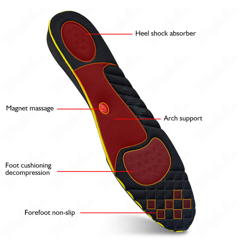 Aumento dell'altezza solette cuscini 2-5cm massaggio magnetico invisibile altezza sollevamento scarpe taglio regolabile inserto tallone cuscinetti di supporto più alti