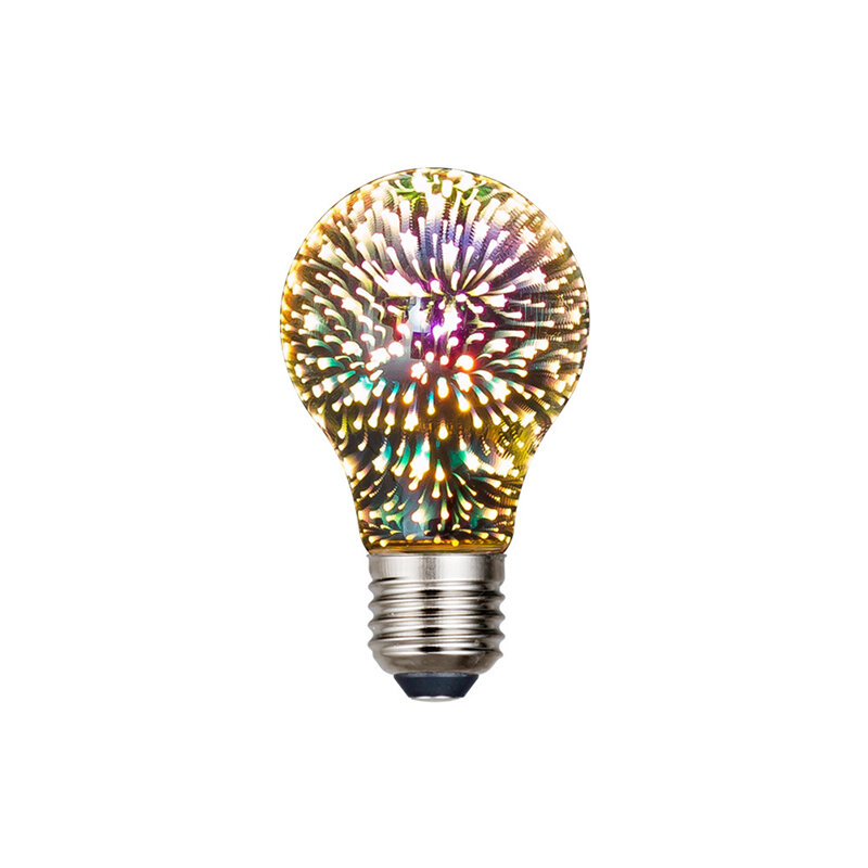 Bombilla LED de decoración 3D, lámpara de fuegos artificiales de estrella, Vintage, E27, 6W, 85-265V