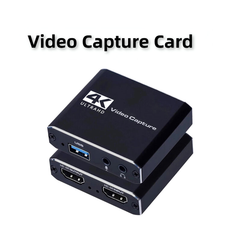 USB 3.0ビデオキャプチャカード、1080p、4kループアウト付きミニレコーディングボックス、ps4、xbox、スイッチ、pcゲーム、カメラ、ライブストリーミング、ブロードキャスト