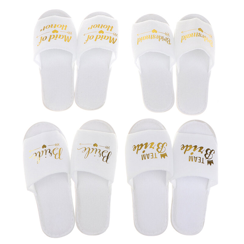 bride shower bride wedding decoration bridesmaid party spa soft slippers ladies bachelorette party supplies gifts 1 pair