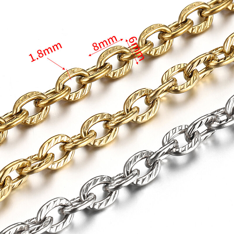 1 metr stal naszyjnik ze stali łańcuch do tworzenia biżuterii DIY 1:3 NK Rolo Cable Link Curb łańcuchy gruby łańcuch akcesoria do bransoletki