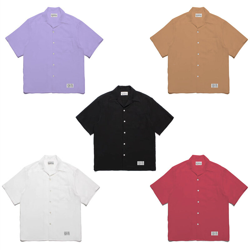 24ss Pure Colour Heaven Tokyo WACKO MARIA Short Sleeve Shirt Best Quality Summer Casual Mens Womens Hawaii Shirt Brand Tops