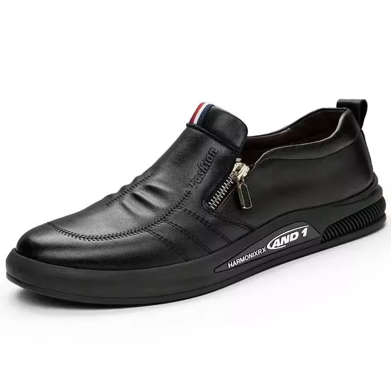 Codzienne skórzane buty męskie mokasyny popularnej marki buty do biura jesienne wsuwane na płaskie buty męskie wygodne mokasyny Zapatos Hombre