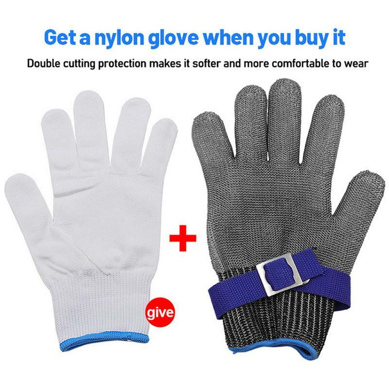 Metal Mesh Safety Work Gloves, Fio de aço inoxidável, Higiênico e Confortável, Food Gloves
