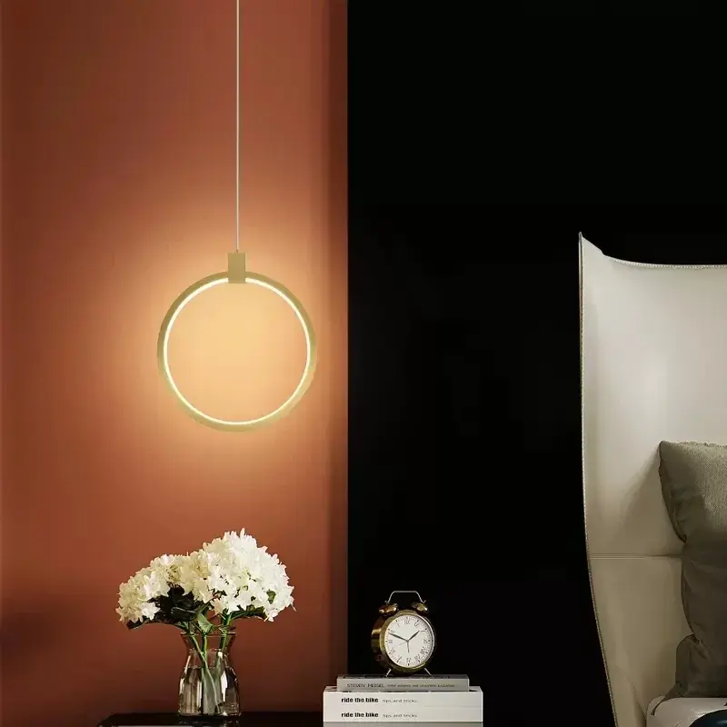 Nowoczesny żyrandol LED do sypialni nocna salon jadalnia lampa wisząca lampa wisząca Home Decor oświetlenie wewnętrzne oprawa połysk