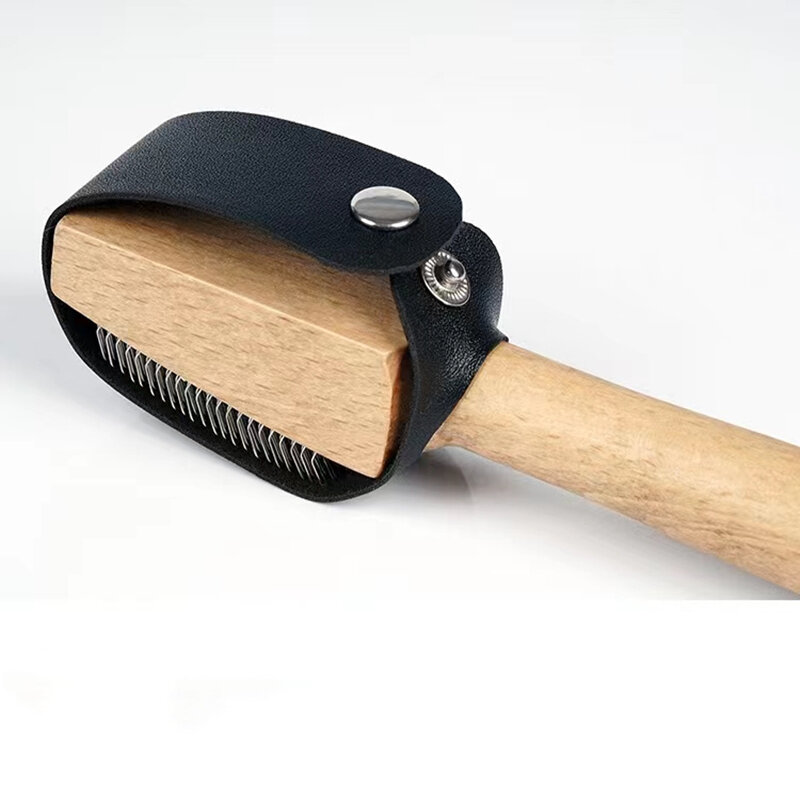 Wooden suede sole, steel wire brush Latin for cleaning shoes