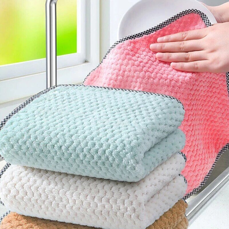 Кухонное полотенце с защитой от жира, ткань для чистки кухни, утолщенная Абсорбирующая Чистящая салфетка, Кухонное повседневное полотенце для посуды