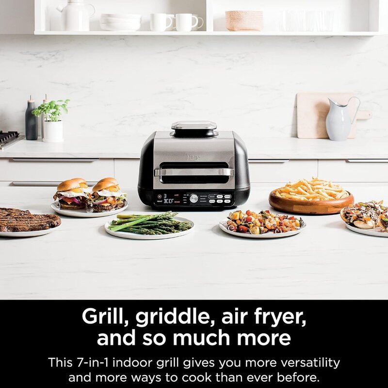 IG651 Foodi Smart XL Pro 7-in-1 Indoor Grill/Griddle Combo, use Opened or Closed, Air Fry, Dehydrate & More, Pro Power