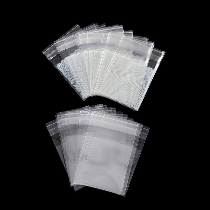 100 шт., Пластиковые самоклеящиеся пакеты для упаковки ювелирных изделий