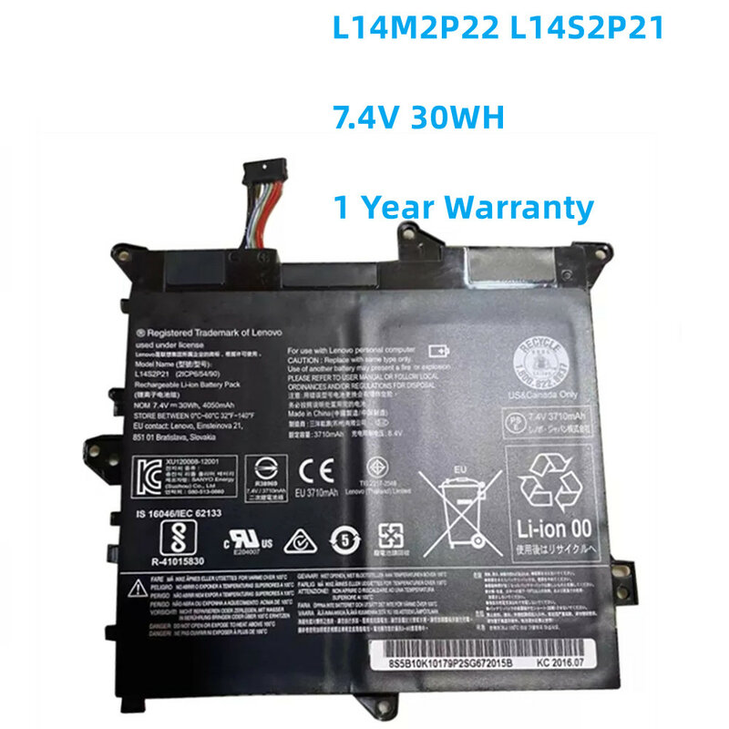 Battery Battery 7.4V 30WH baterai Laptop untuk Lenovo Flex 3-1130, 3-11-ntw, 1120 80LX 80LX001KUS YOGA 300,5B10H09632