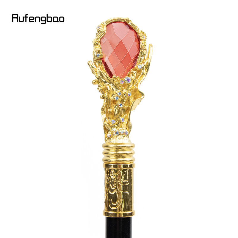 Золотистая декоративная трость для ходьбы в виде красных бриллиантов, элегантная трость для джентльмена, трость 95 см