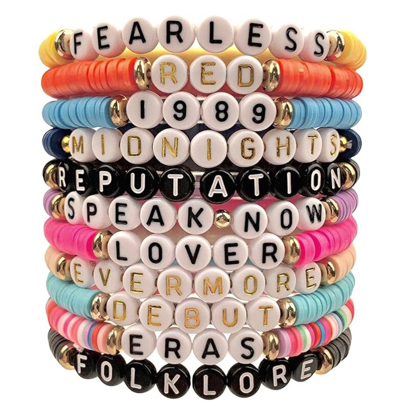 Taylor Swift Fans Gifts Taylor Swift Clay bracciale accessori per gioielli Set di bracciali ispirati a TS Taylor Swift Clay Beads