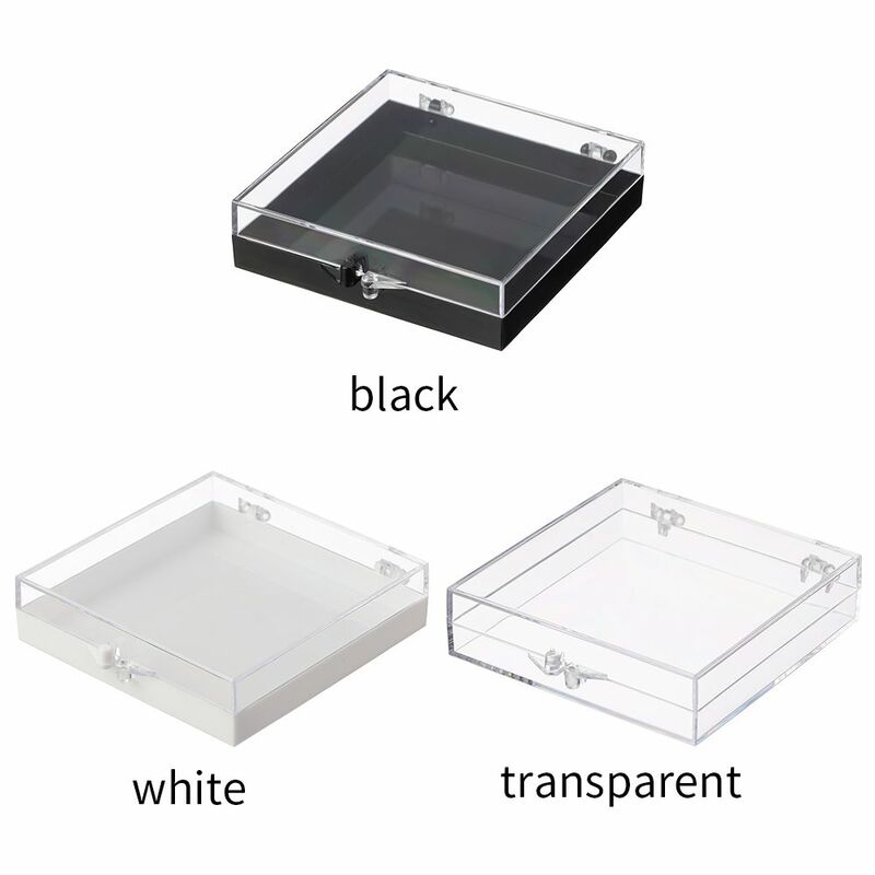 Clamshell transparente caso de jóias multi-função caixa de armazenamento de jóias usar caixa de unhas clipes recipiente organizador de mesa