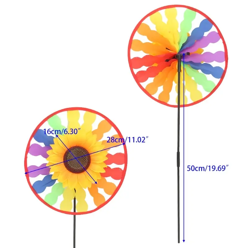 10 Stuks Zonnebloem Windmolen Wervelende Wind Spinner Huis Tuin Decor Kinetische Wind Spinners Kids Fan Pinwheels Kids Kinderen Kinderen Speelgoed