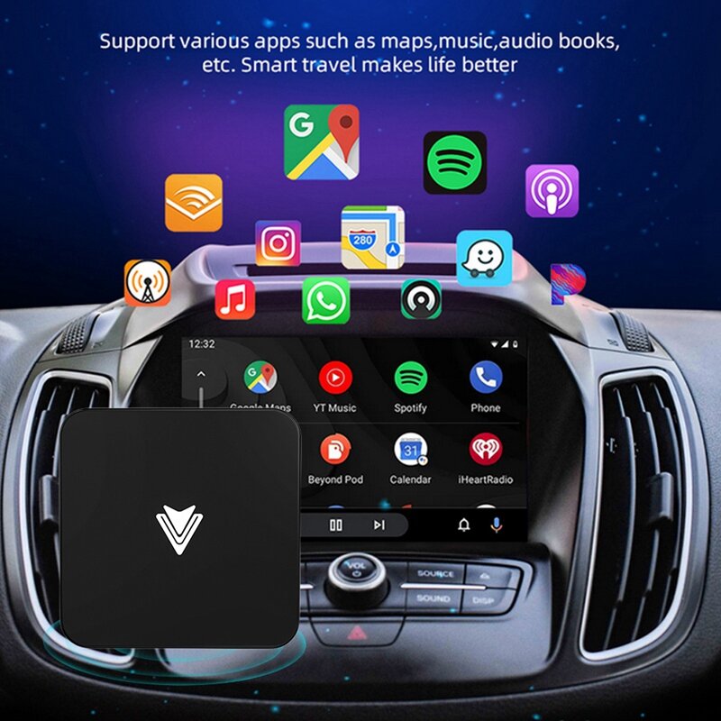 Car Intelligent Navigation Wireless Wireless Box For Netflix Car Ai Box Linux System Bluetooth 5G Wifi Adapter For Andriod Phone