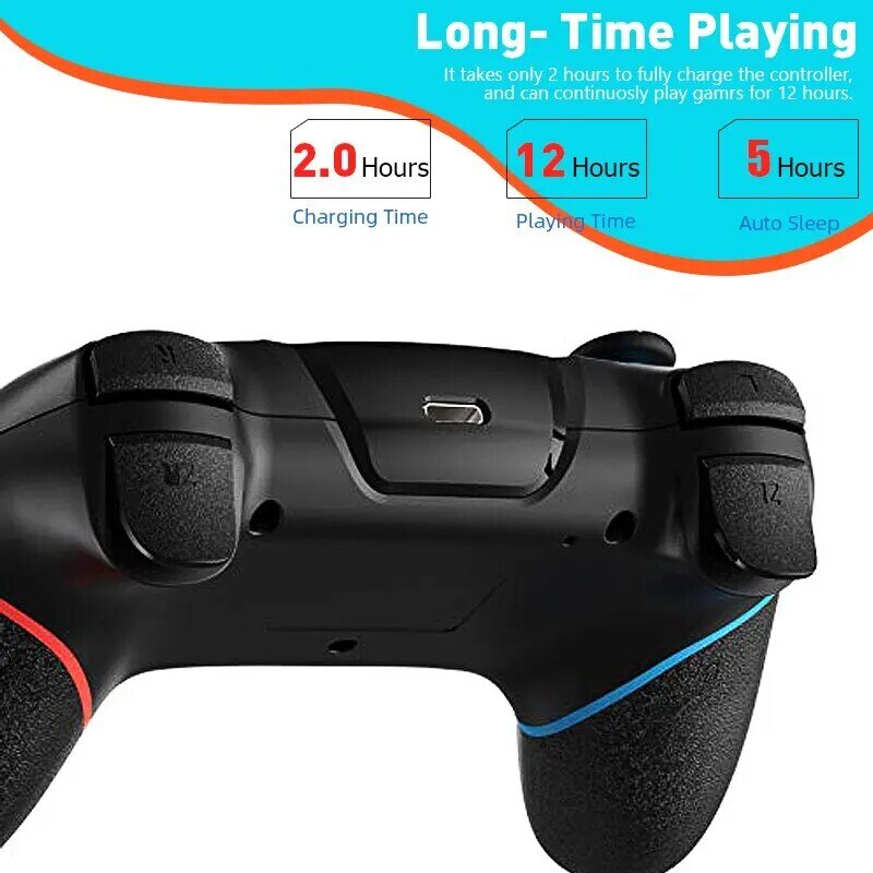 Compatibile con Controller Wireless DATA FROG-Nintendo Switch Turbo regolabile con Gamepad a vibrazione a 6 assi per Console PC/NS Lite