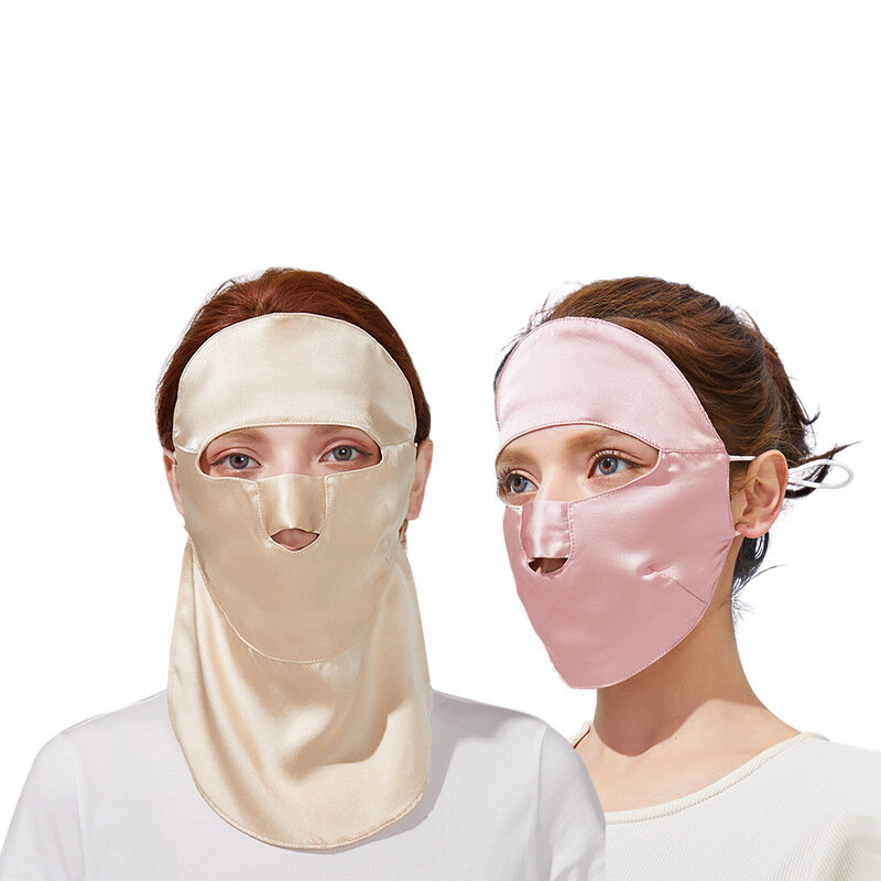 季節限定の通気性日焼け止めマスク,両面,ワンピース,女性用,100%