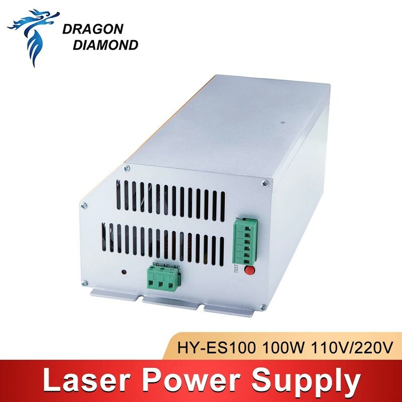Smok diament HY-ES100 100-120W CO2 zasilanie lasera AC 90-250V dla maszyna do laserowego cięcia i grawerowania