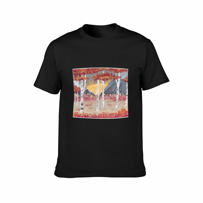 Camiseta con estampado de abedul Trees at Sunset para niño, camisa con estampado de animales, nueva edición