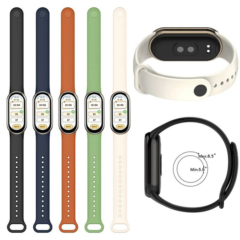Sport gurt für Xiaomi Mi Band 8-8 NFC Gürtel Ersatz Miband8 Silikon Armband Smart Band 8 wasserdichte Uhren armbänder Zubehör