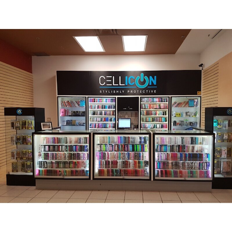 Estante de exhibición de tienda de MDF personalizado, accesorios de teléfono, armario de pared de tienda con LED, muebles de exhibición de tienda de fijación móvil