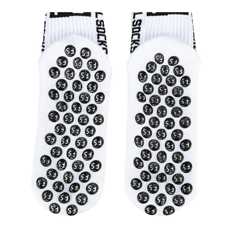Fs adesivo anti-derrapante meias para homens, meias de comprimento médio para futebol, 1 par