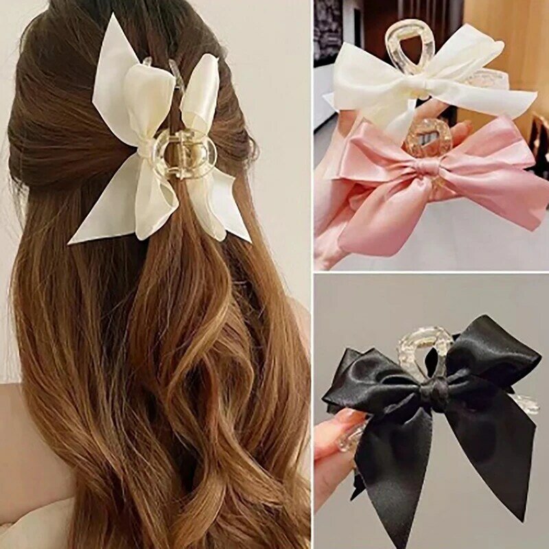 Korea Sweet ig Bow Hair Claw Clips Bowknot Hairclips Hairpin for Lovely Girls Clamp Hairpin Hair Accessories