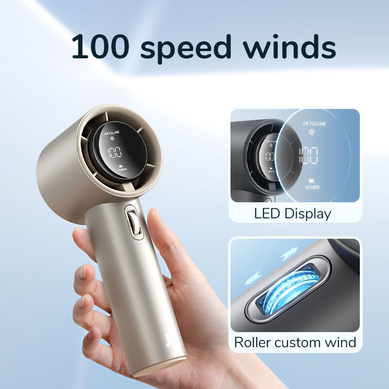 JISULIFE-Ventilador portátil Blateless Hand, 100 Velocidades de Vento, Mini ventilador portátil, USB recarregável Fãs pessoais, ventilador elétrico dos cílios