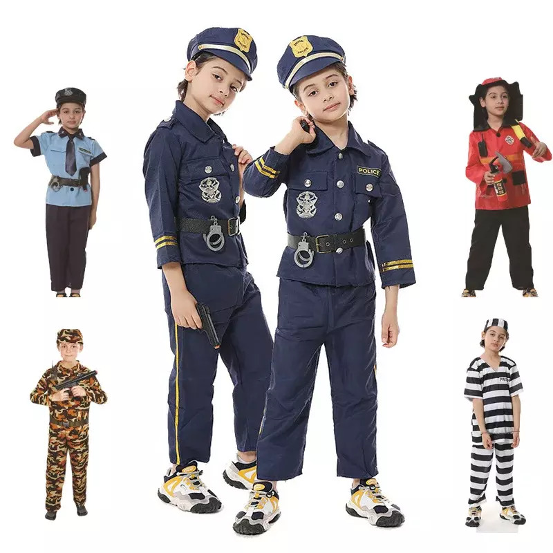 Disfraces de Cosplay de policía para niños, juego de rol de bombero, uniformes de Doctor, disfraz de Halloween para niños, fiesta de carnaval, regalo para niño y niña