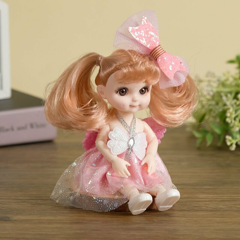 17cm super bonito pequena princesa traje 13 articulações boneca jogar casa presente de brinquedo da menina