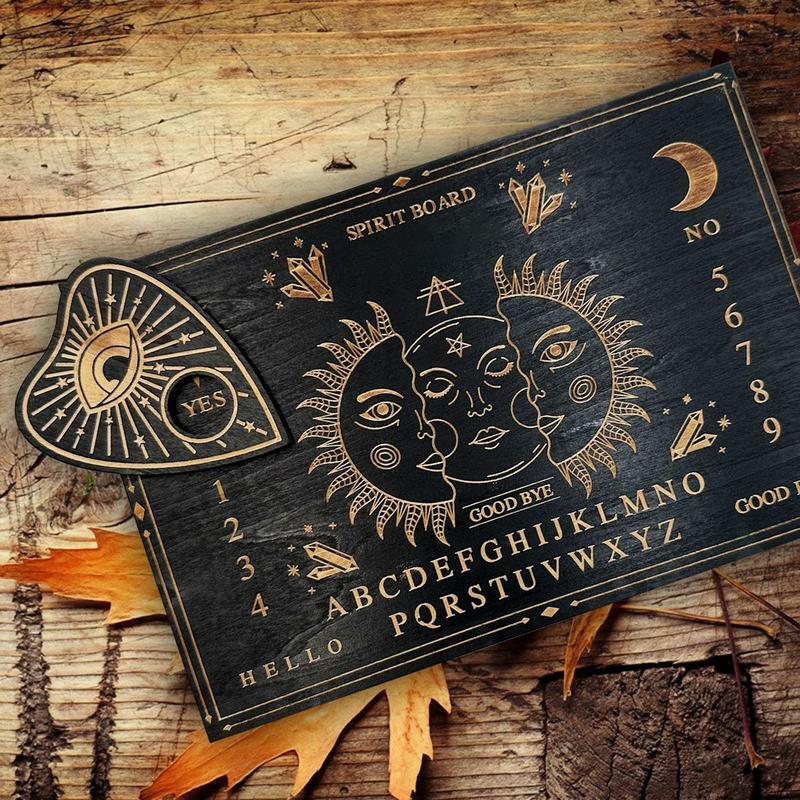 Tablero de adivinación con letras, tablette de madera con mensaje de creador de decisión metafísica, suministros de bruja para decoraciones de espíritu, regalos