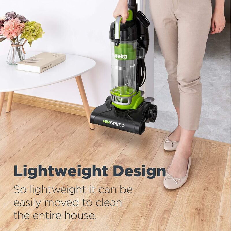 Escarka-aspiradora ultraligera para suelo y alfombra, aspiradora potente sin bolsa, con filtro de repuesto, color verde