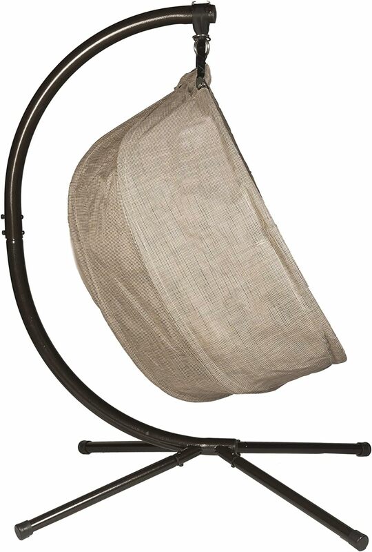 Loveseat silla colgante de calabaza con soporte para relajarse, ladrar, reposabrazos | Cojín disponible, Textilene