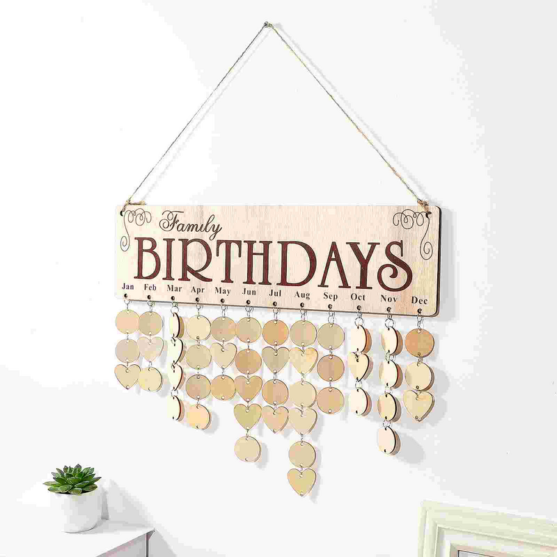 Wood Calendar Gift Home Decor Birthday Wooden Family Board Hanging Wall Reminder Ornament Tagsdiy Block home Advent Bulletin