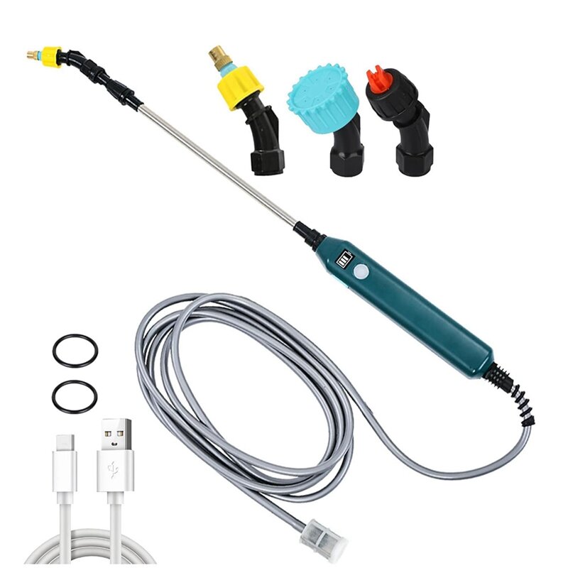Handheld Battery Powered Spray Wand, Includes 3 Nozzles, 16.4FT Hose, And Power Display