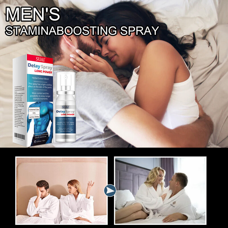 Spray retardante para el sexo masculino, productos sexuales para prevenir la eyaculación precoz, aumento de la Libido, erección mejorada, 15ml