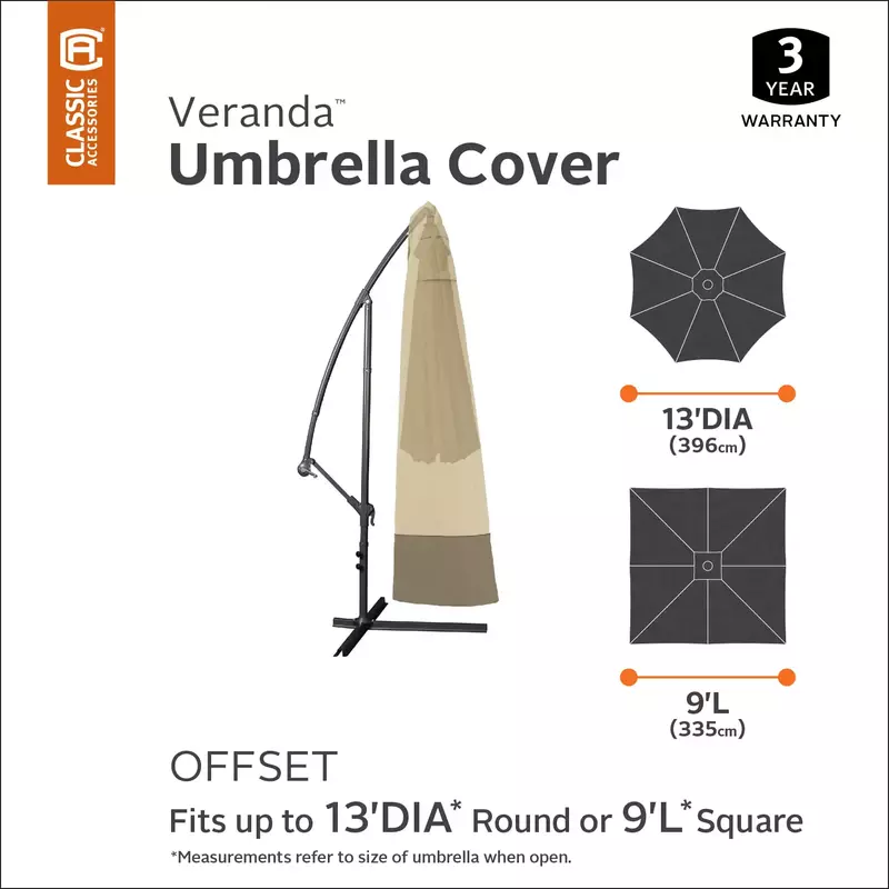 Varanda™Tampa deslocada do dossel do guarda-chuva do pátio, resistente à água, tampa da mobília ao ar livre, 55-230-011501-00