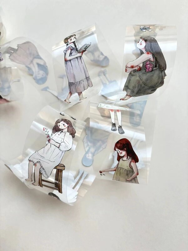 빈티지 사랑스러운 어린 소녀 와시 pet 테이프, 카드 만들기 장식, DIY 스크랩북 계획 스티커