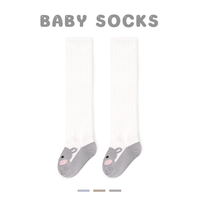 Calcetines de algodón para bebé, medias finas por encima de la rodilla, boca suelta, antimosquitos, venta al por mayor
