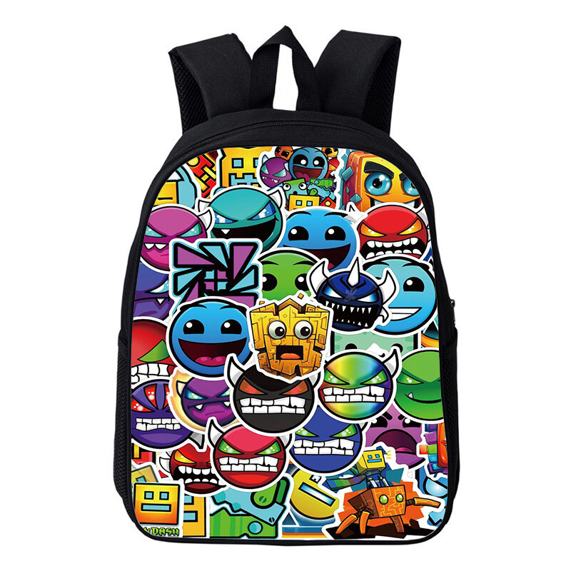 Geometry Dash Cartoon Print Backpacks for Boys Girls High Quality School Bags Kids Kindergarten Daypack Toddler Backpacks Gift
