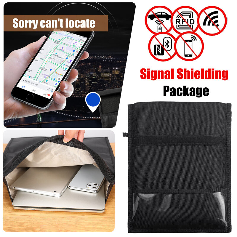 Faraday กระเป๋าสำหรับแล็ปท็อปโทรศัพท์อุปกรณ์ RFID ป้องกันการปิดกั้นกระเป๋าป้องกันการติดตามรถที่ใส่ป้องกันสัญญาณกุญแจ