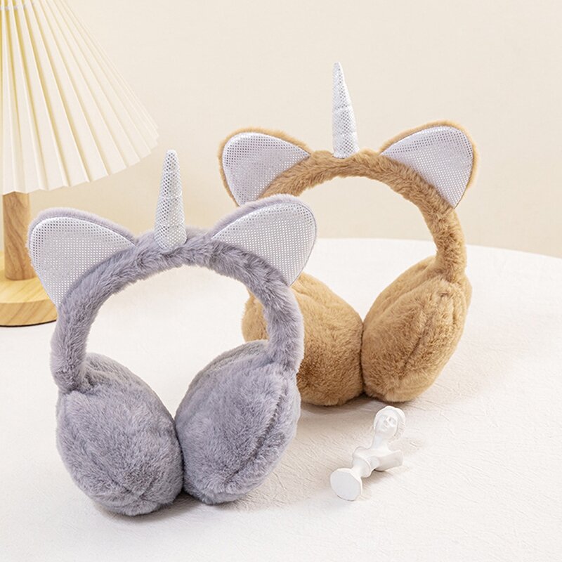 ฤดูหนาว Warm Thicken Earmuffs สำหรับผู้หญิงหญิงสาวแมวหู Earflap Soft Plush Earmuffs Fluffy Earflap Headband กลางแจ้งหูอุ่น