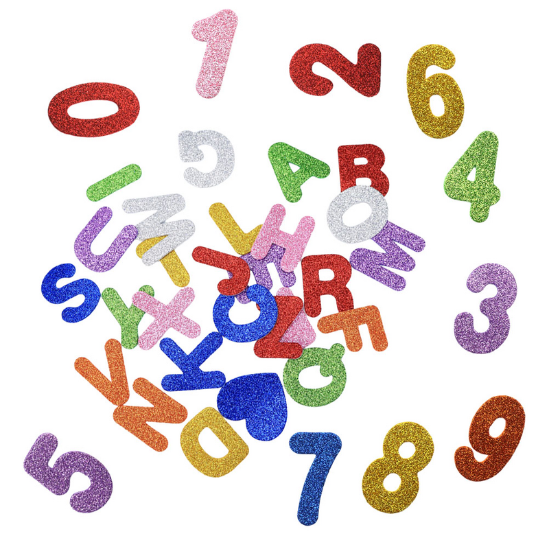 2 Packungen alpha numerische Patch Letter Aufkleber DIY helle Schäume schönes Alphabet für Eva Decals Kind